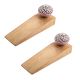 2 Pieces Pink And Black Etched Ceramic Wooden Door Stopper